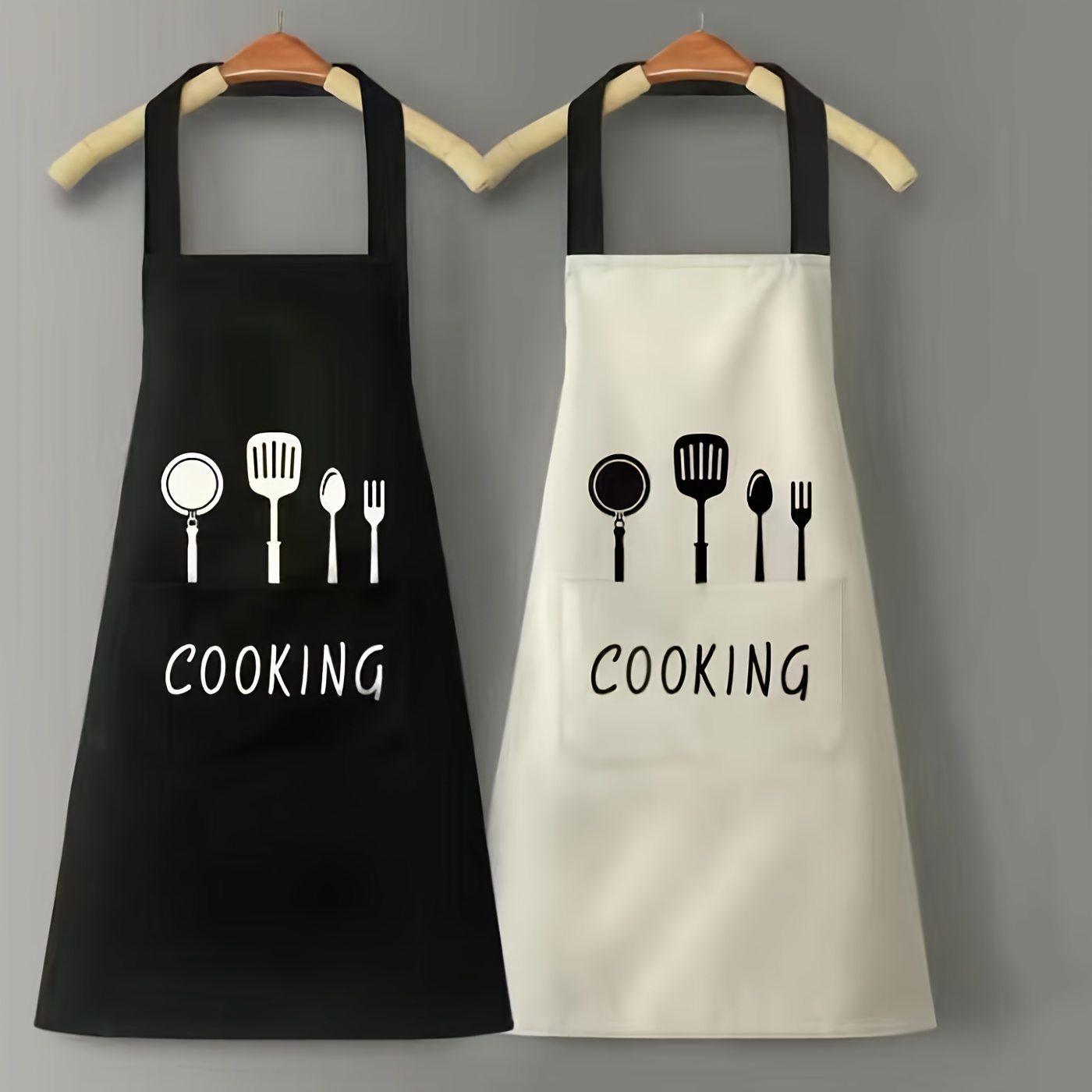 1pc Waterproof And Oil-proof Apron With Pockets - Hand Wipeable Apron For Women And Men - 27.5in X 26.8in - Stay Clean And Protected While Cooking